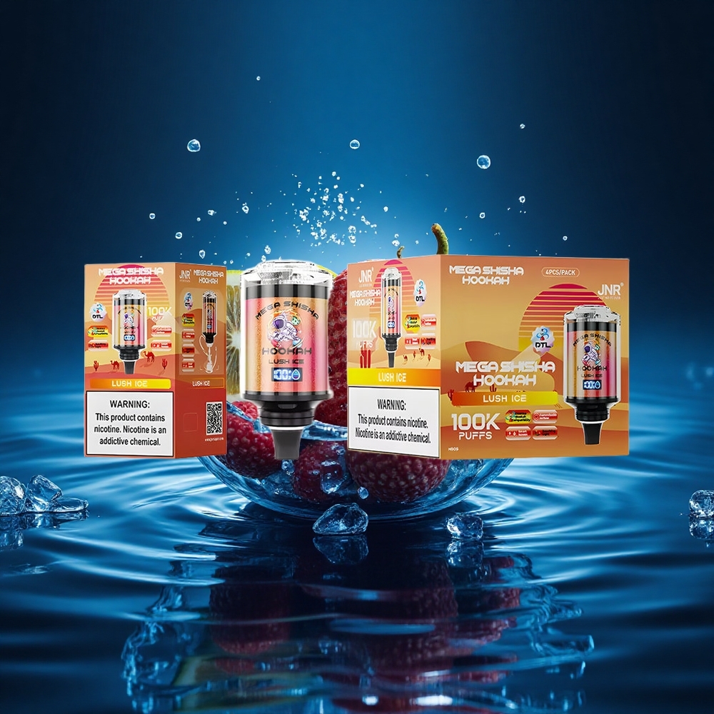 JNR Mega Shisha Hookah 100K Hielo Fresco 2200mAh Pantalla Inteligente