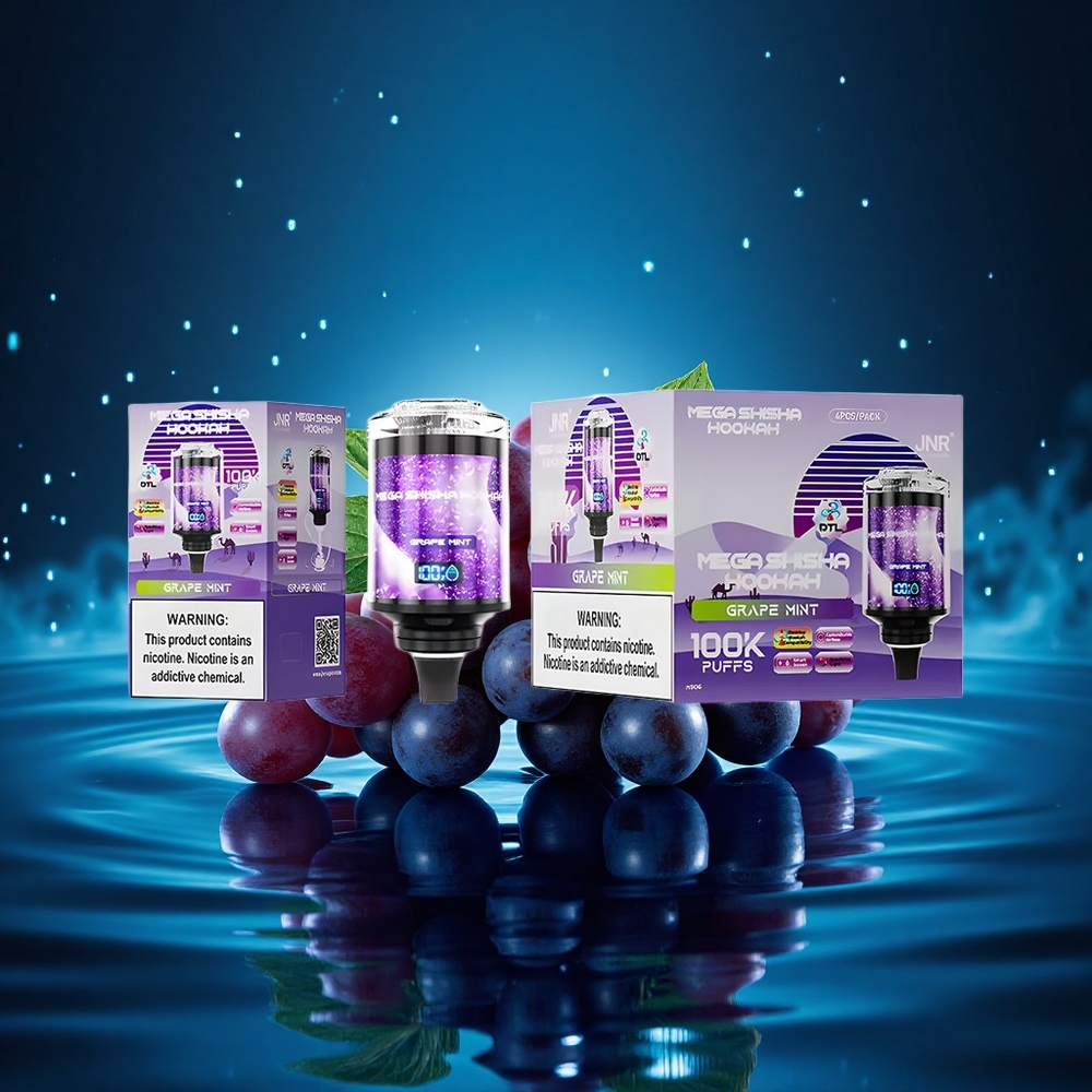 JNR Mega Shisha Hookah 100K Menta Uva Pantalla Inteligente 2200mAh