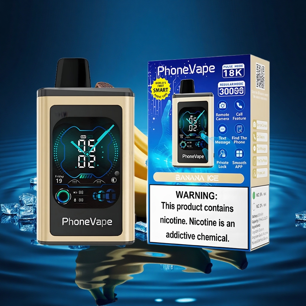 JNR PhoneVape 30000 Banana Hielo Turbo Pantalla Completa