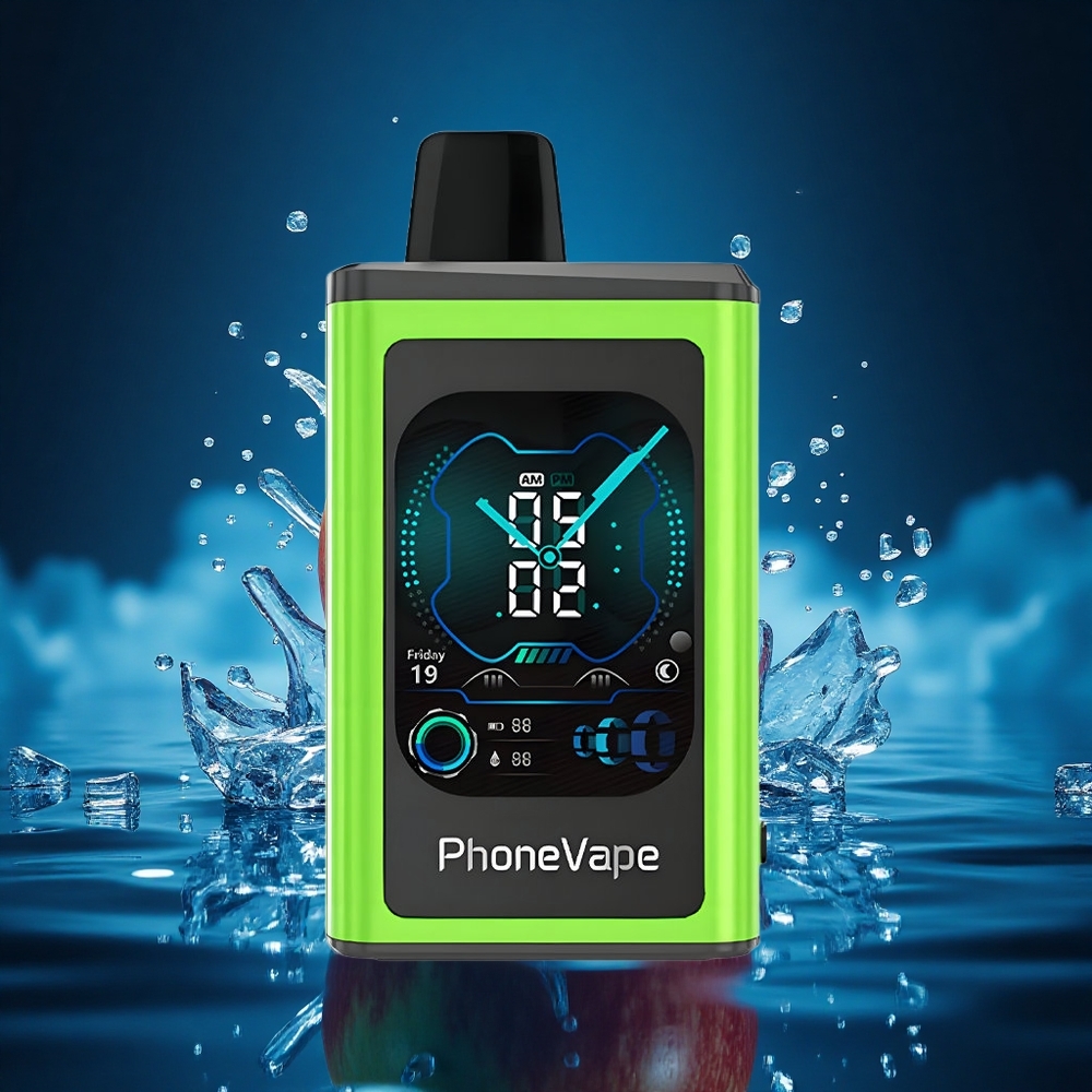 JNR PhoneVape 30000 Manzana Ácida Hielo con Batería Recargable y Pantalla Completa