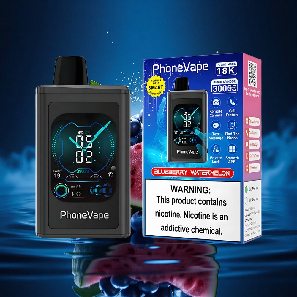 JNR PhoneVape 30000 Sandía Azul con Turbo y Pantalla Completa