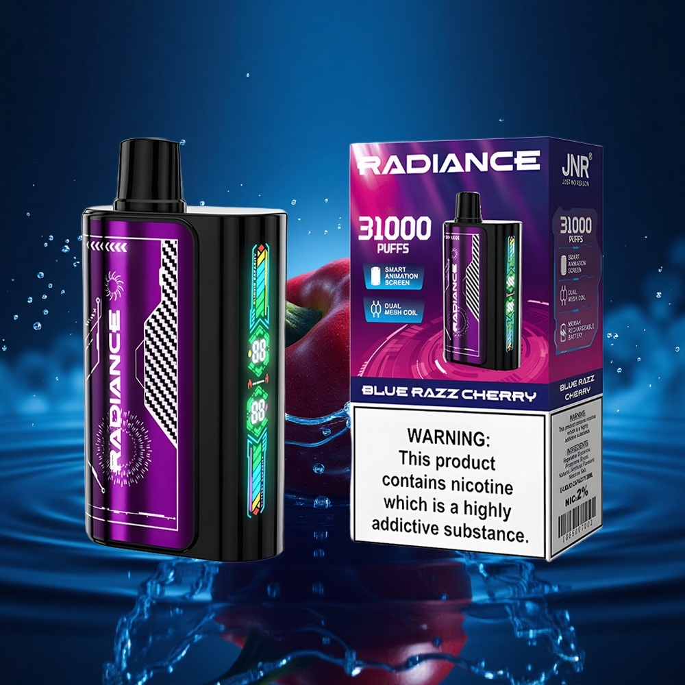 JNR Radiance 31000 Cereza Frambuesa Azul Dual Malla 28ml