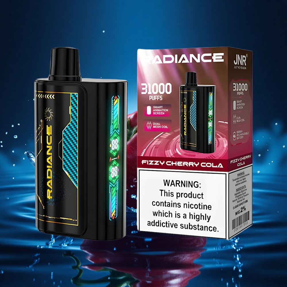 JNR Radiance 31000 Cola Cereza Efervescente con Pantalla Animada y Batería Recargable