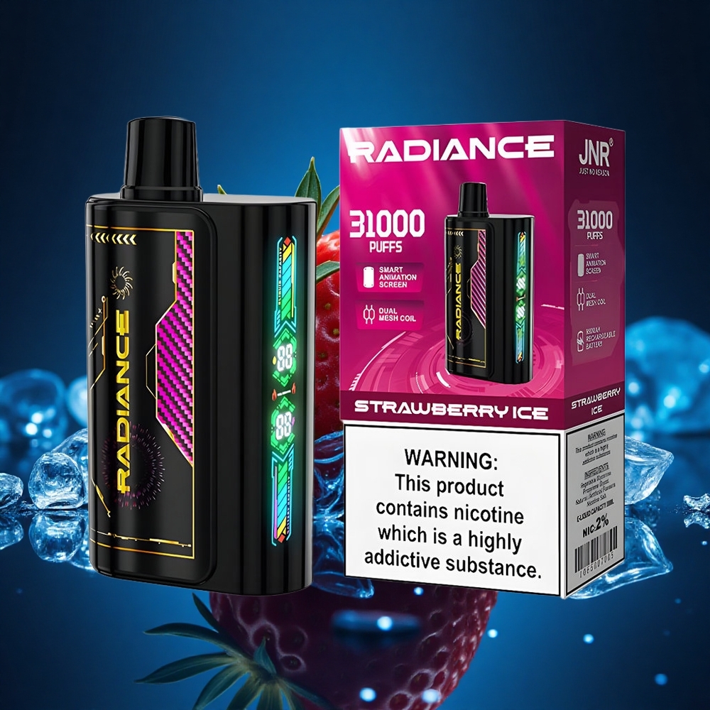 JNR Radiance 31000 Helado de Fresa con Pantalla Inteligente y Doble Bobina