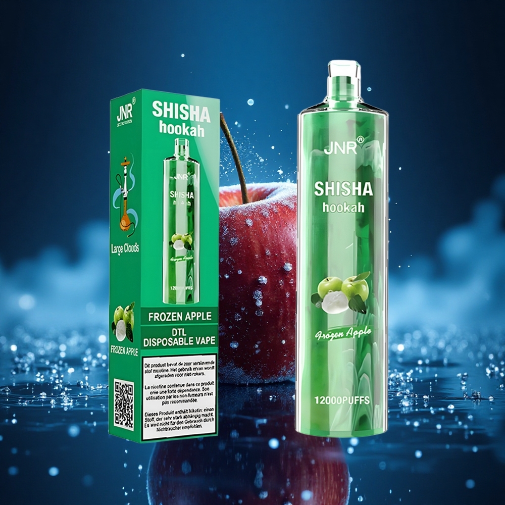 JNR Shisha Hookah 12000 Manzana Congelada Resistencia 0.6 Ohm Carga Rápida Tipo-C