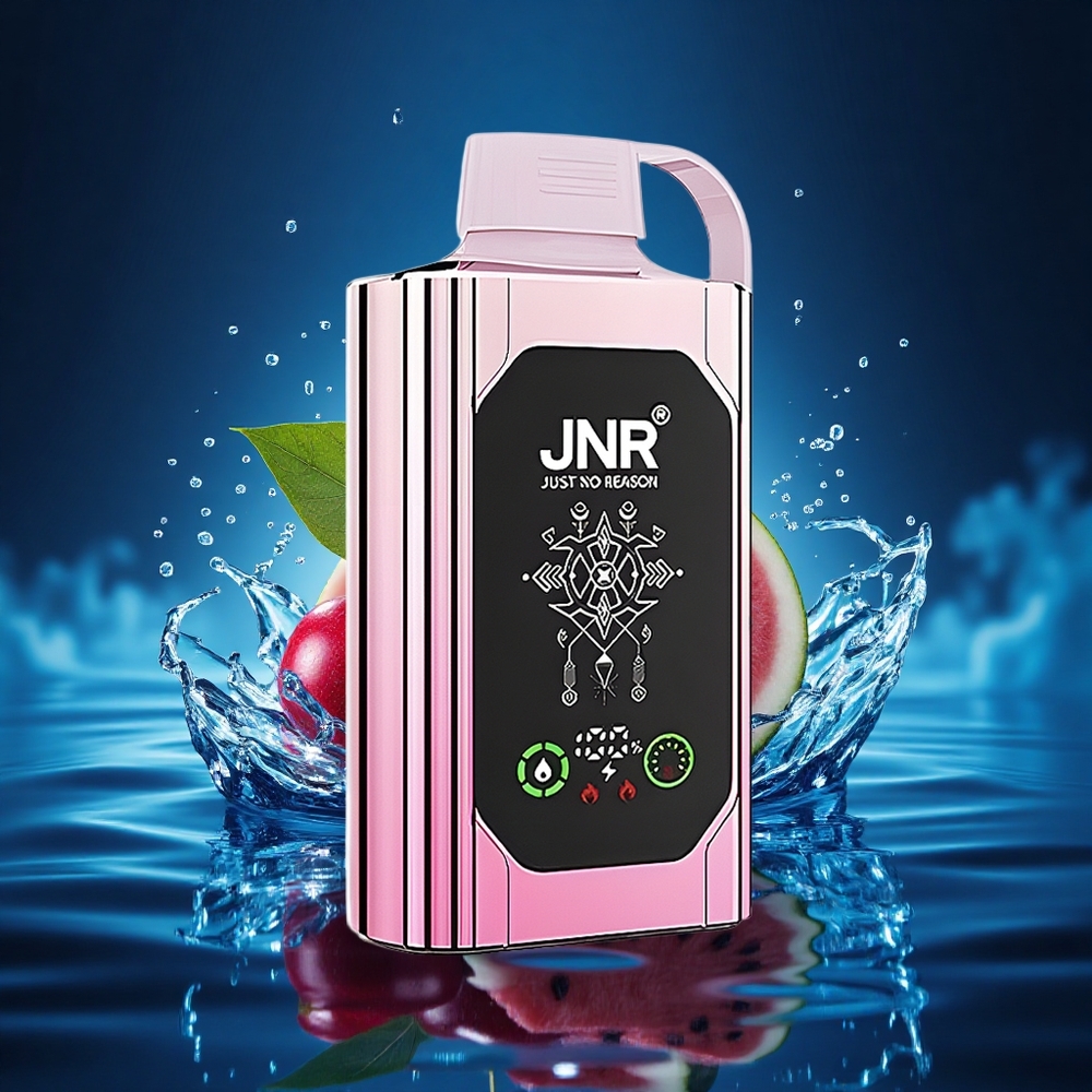 JNR Shisha Hookah Box 20500 Cereza Sandía Helada con Pantalla HD y Carga Rápida Tipo-C