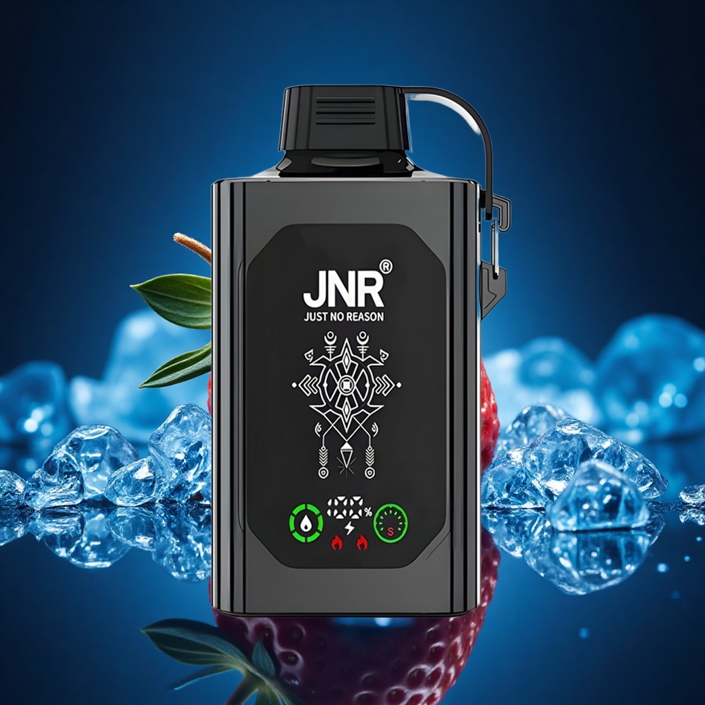JNR Shisha Hookah Box 20500 Fresa Helada HD con Dual Malla y Carga Rápida Tipo-C