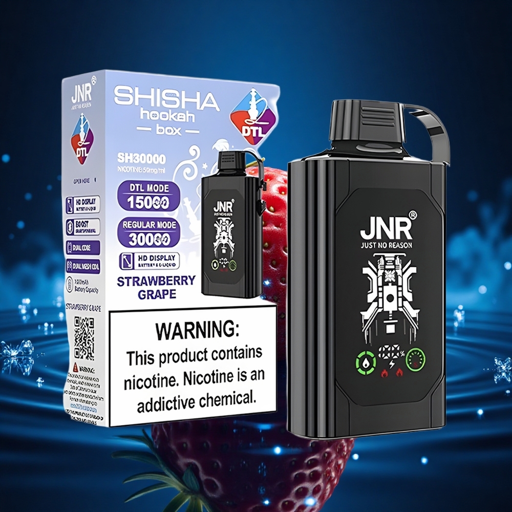 JNR Shisha Hookah Box 20500 Fresa Uva HD Dual Carga Rápida Tipo-C