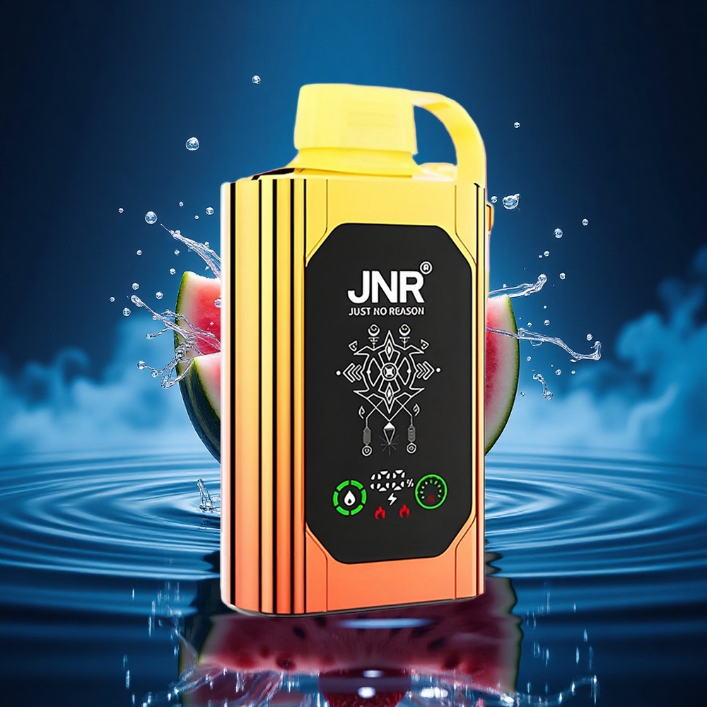 JNR Shisha Hookah Box 20500 Sandía Fresa Chicle con HD Display, Dual Mesh Coil y Carga Rápida Type-C