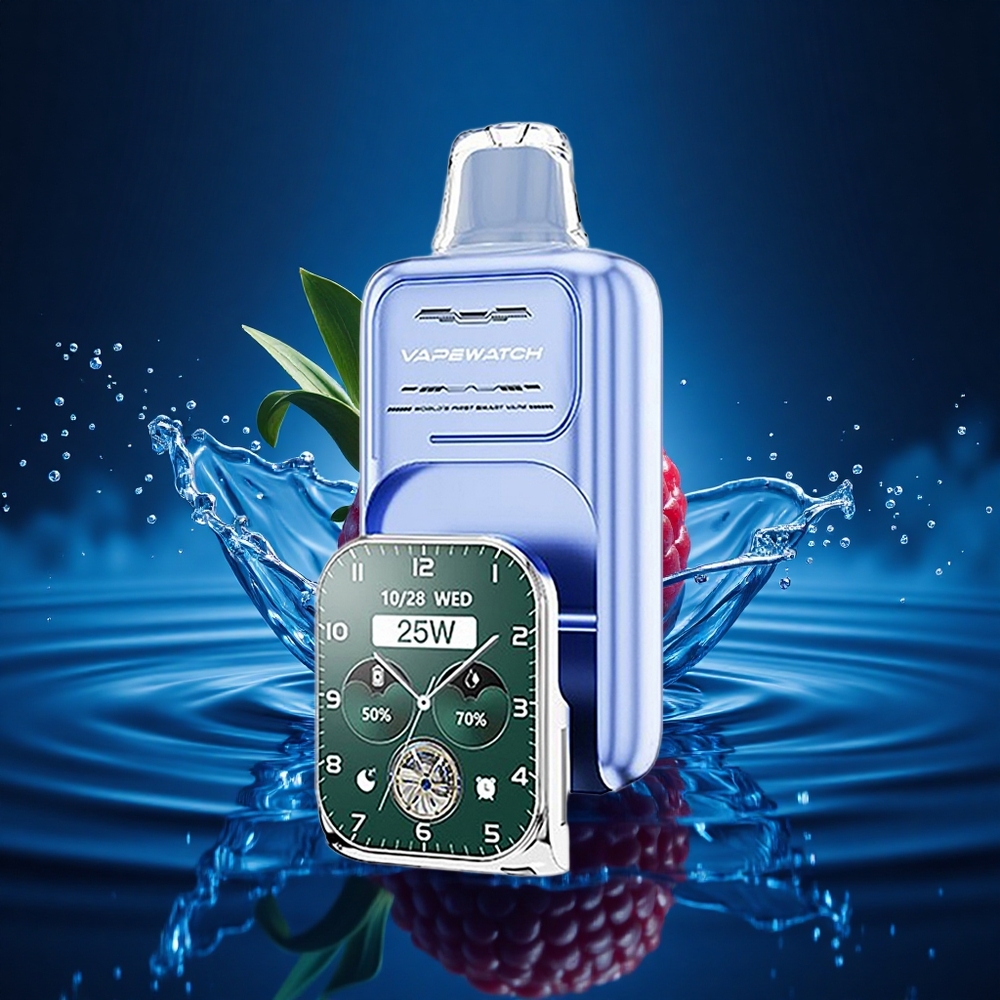 JNR VapeWatch 30000 Azul Frambuesa Hielo Doble Malla Carga Rápida