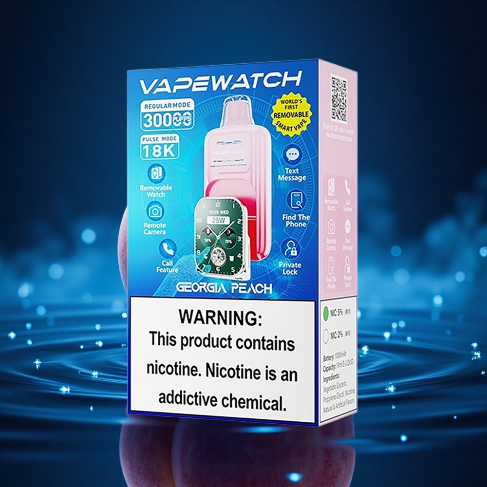 JNR VapeWatch 30000 Durazno de Georgia Dual Mesh Carga Rápida 19mL
