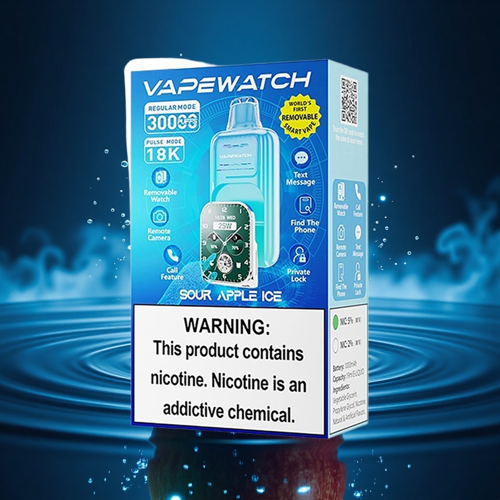 JNR VapeWatch 30000 Manzana Ácida Helada 1000mAh Carga Rápida Tipo-C