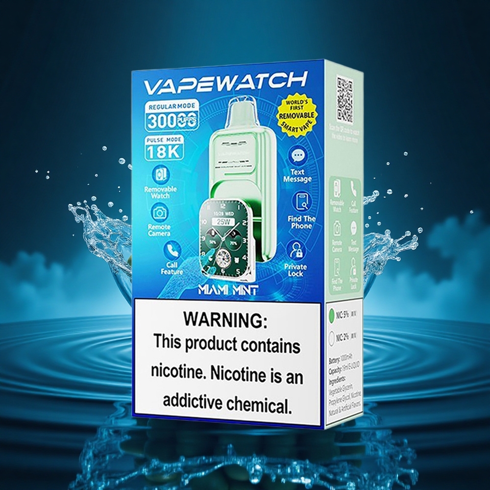 JNR VapeWatch 30000 Menta Miami VapeDual 19mL 5% Tipo-C