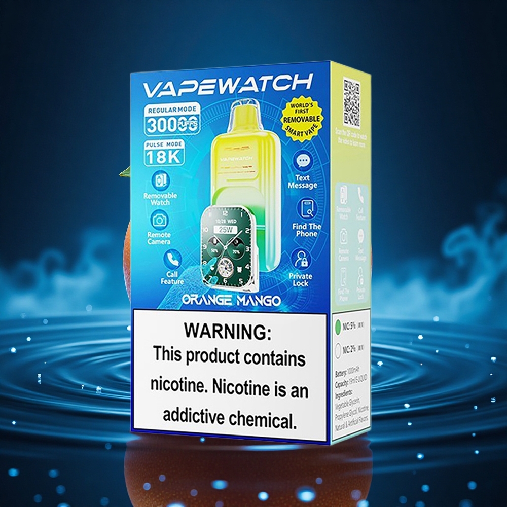 JNR VapeWatch 30000 Naranja Mango Doble Malla Carga Rápida 19mL