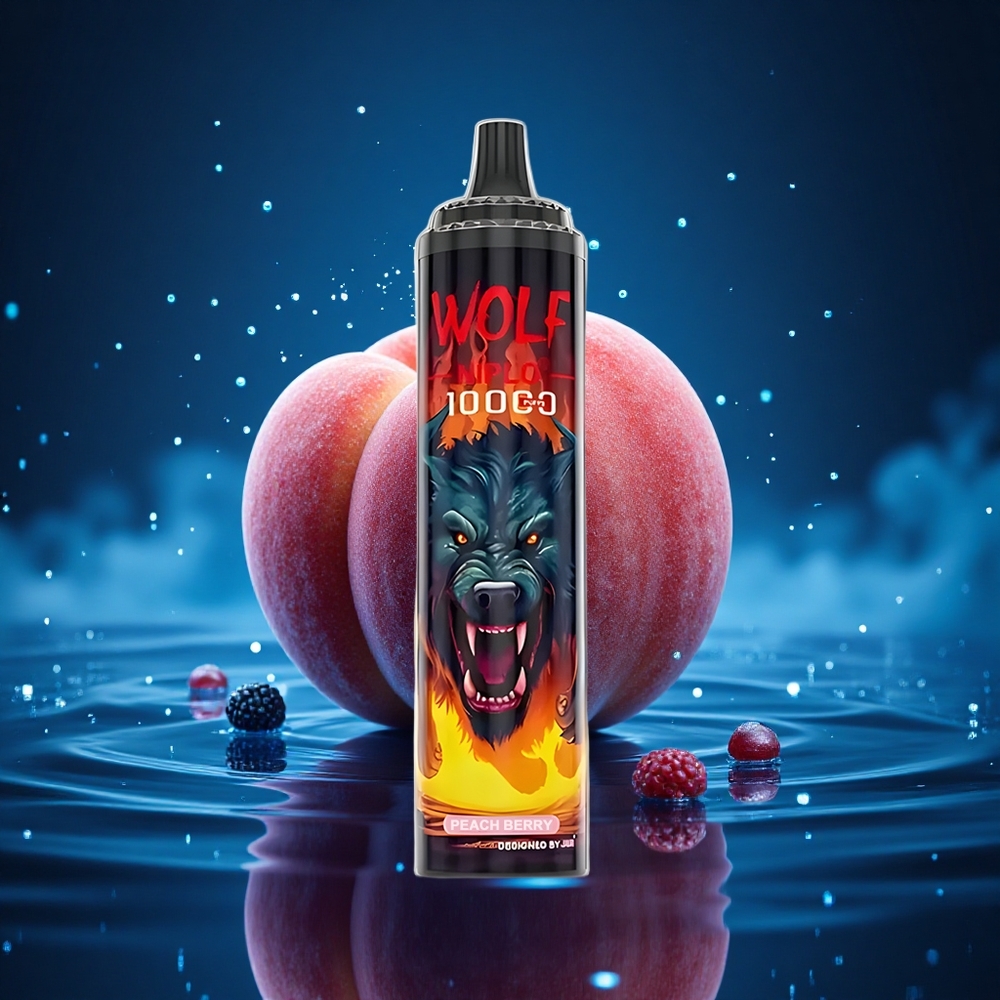 JNR Wolf Niplo 10000 Bayas de Melocotón 20ml 650mAh Tipo-C