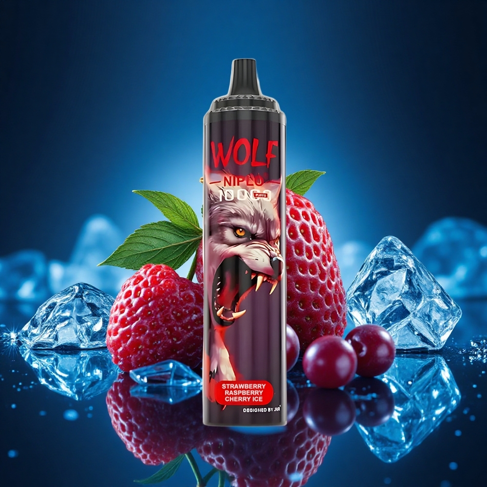 JNR Wolf Niplo 10000 Fresa Frambuesa Cereza Hielo 20ml 1.0 Ohm