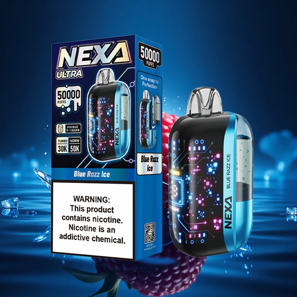 NEXA Ultra 50000 Puffs Azul Frambuesa Hielo 20ml 5% 0.9ohm