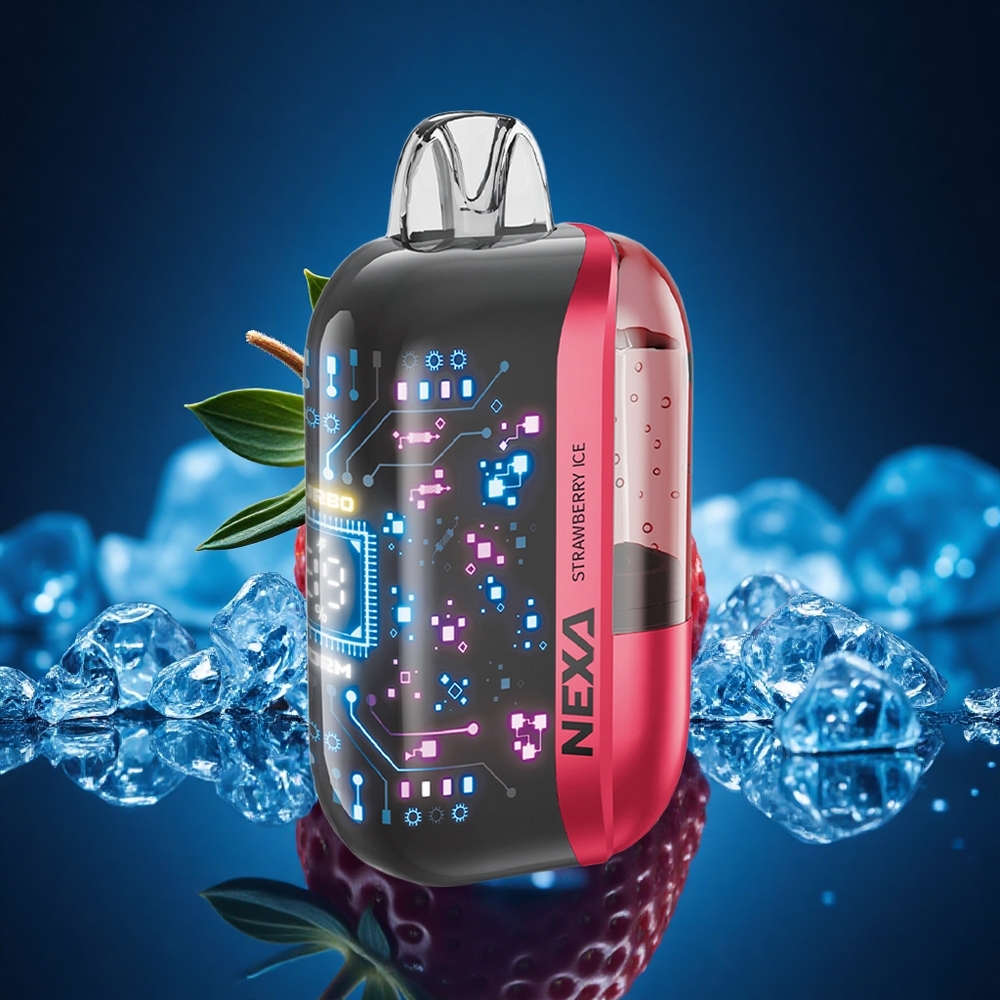 NEXA Ultra 50000 Puffs Helado de Fresa 50K con Pantalla 3D y Carga Tipo-C