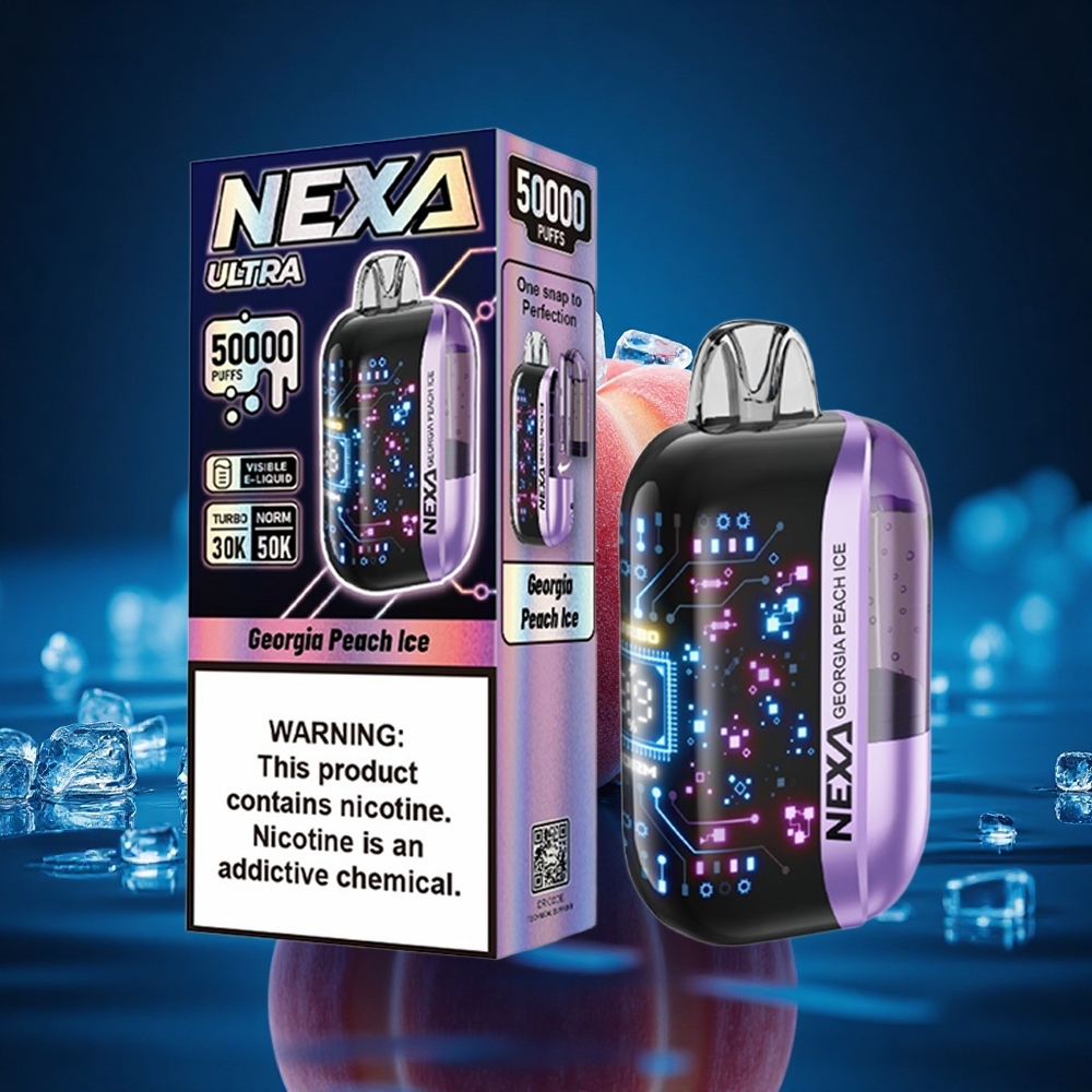 NEXA Ultra 50000 Puffs Melocotón de Georgia Hielo 20ml Dual Mesh Tipo-C