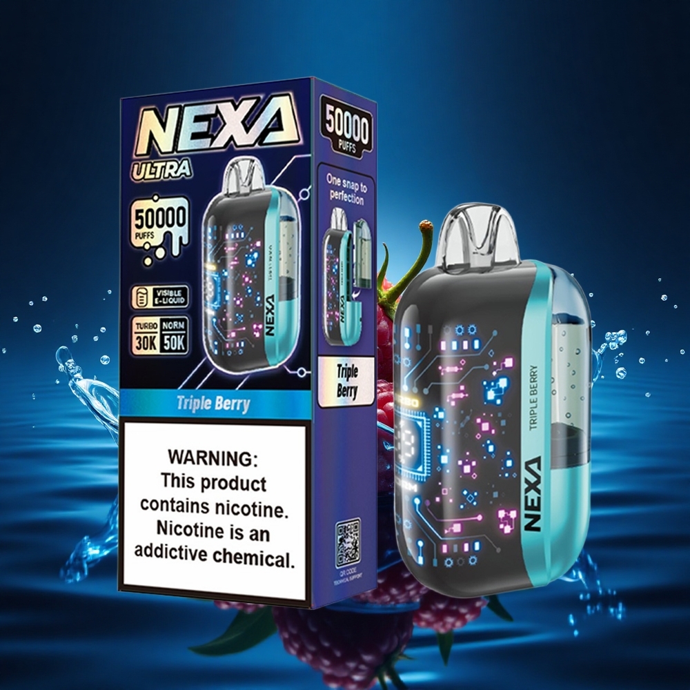 NEXA Ultra 50000 Puffs Triple Berry 20ml 5% Nicotina Pantalla 3D