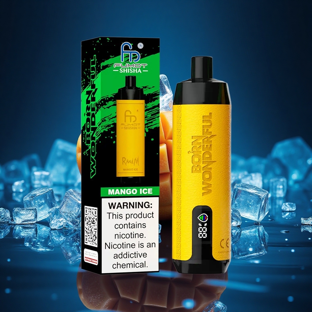 RandM Fumot Shisha 10000 Puffs Mango Hielo LED 18ml Tipo-C