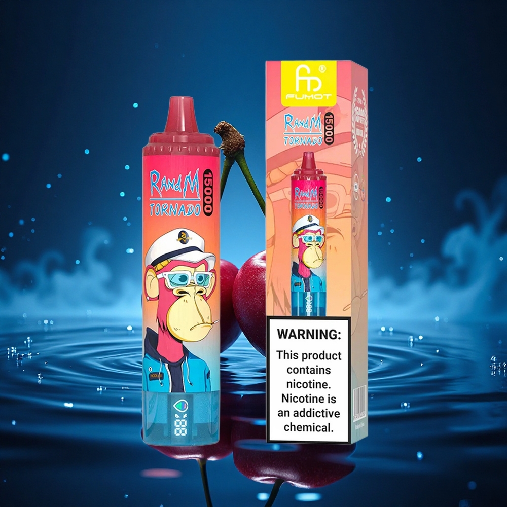 RandM Fumot Tornado 15000 Puffs Cereza Tornado Pantalla LCD 25ml