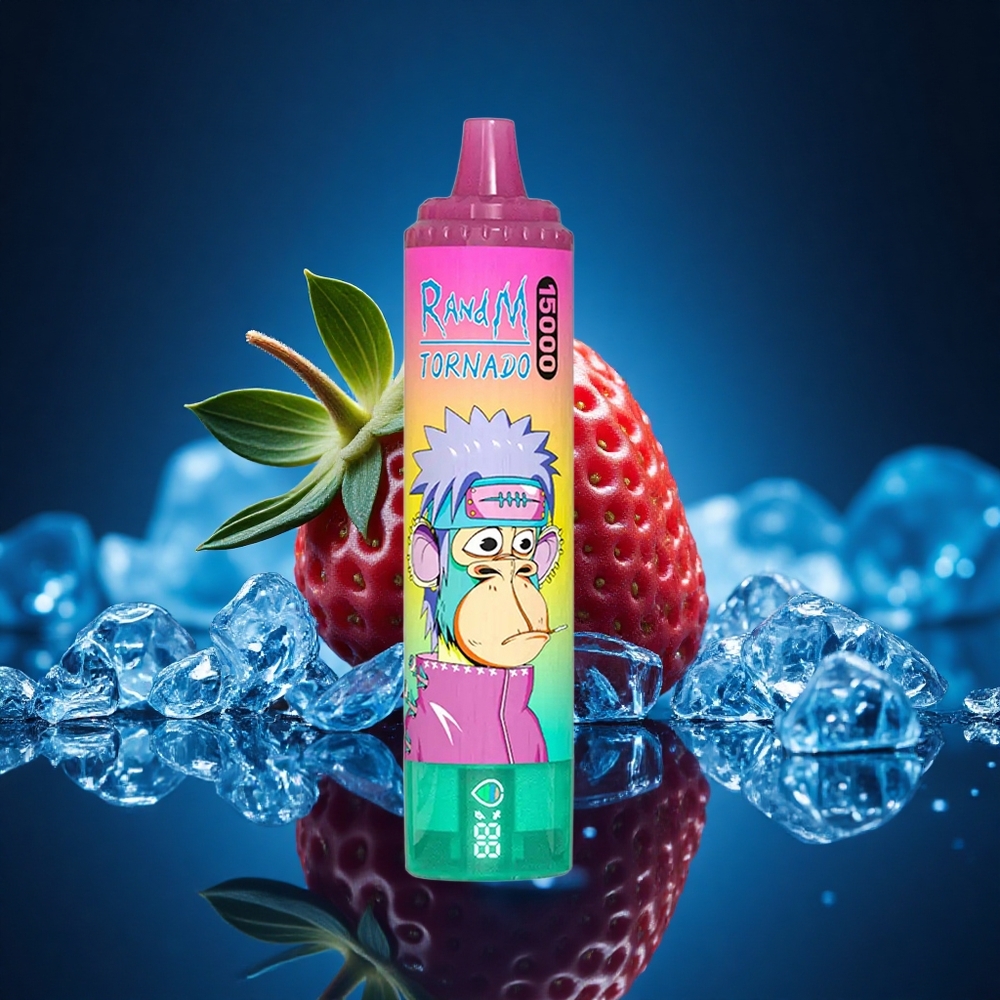 RandM Fumot Tornado 15000 Puffs Helado de Fresa LCD Tipo-C
