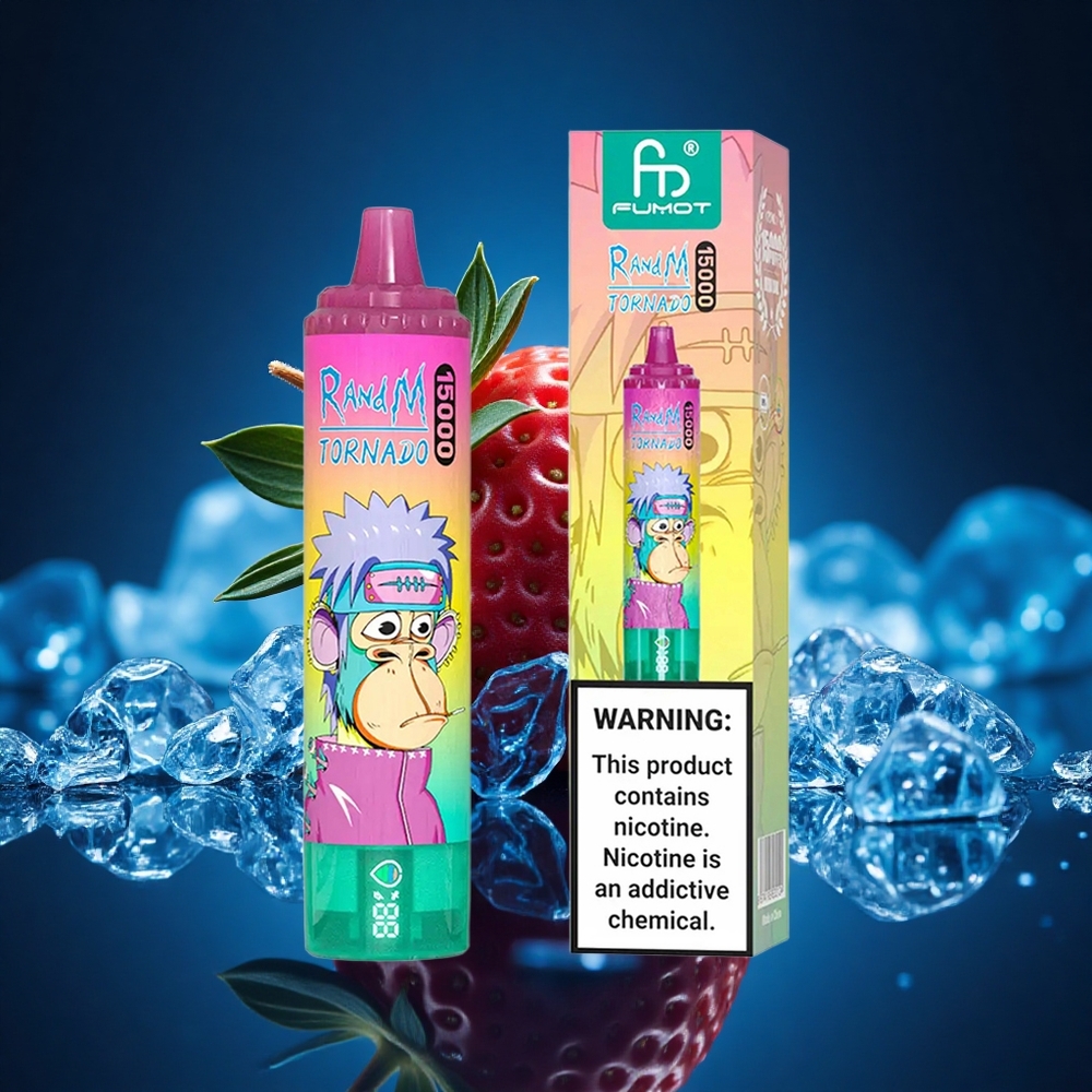 RandM Fumot Tornado 15000 Puffs Helado de Fresa LCD Tipo-C