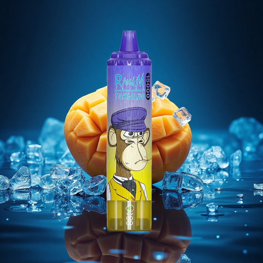 RandM Fumot Tornado 15000 Puffs Mango en Hielo con 25ml y Malla 0.9 Ohm