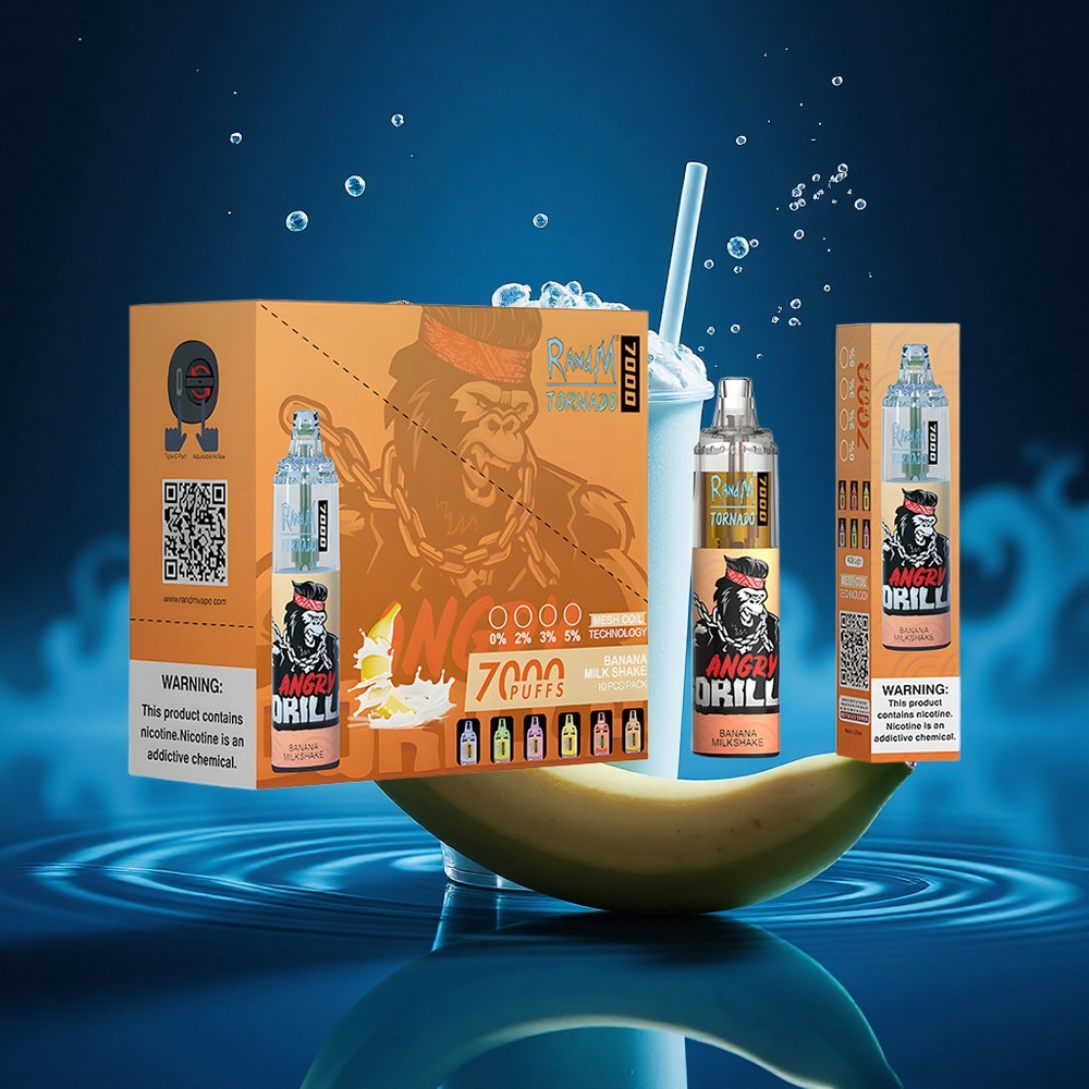 RandM Fumot Tornado 7000 Puffs Batido de Plátano con Luz RGB y Bobina Mesh