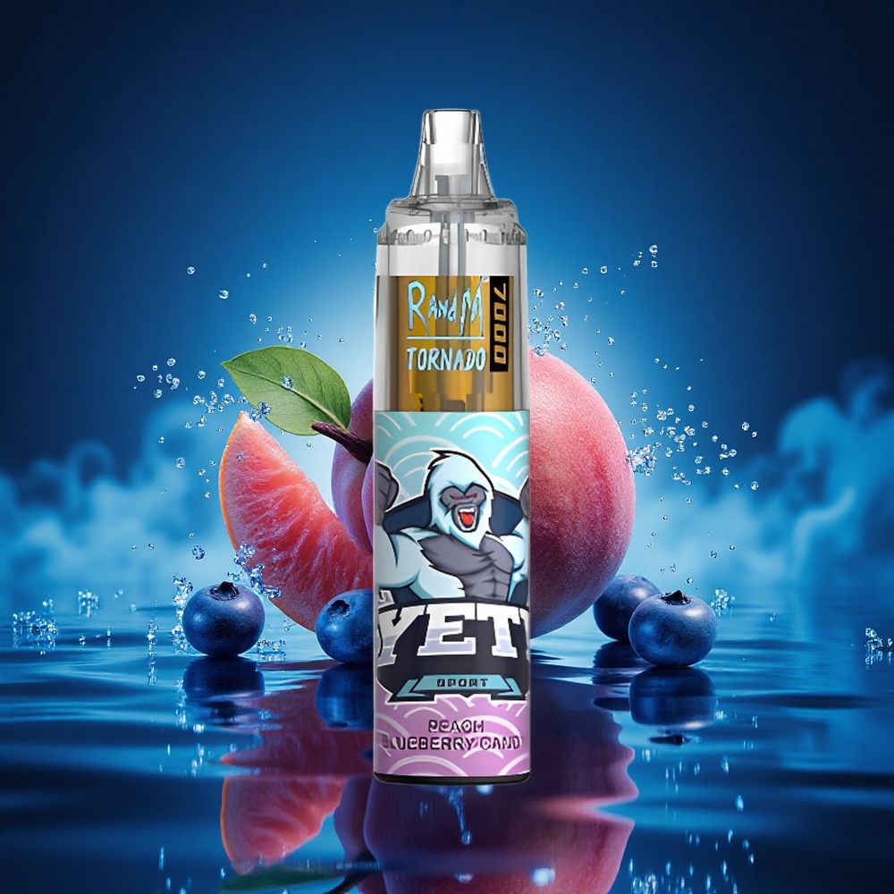 RandM Fumot Tornado 7000 Puffs Dulce de Melocotón y Arándano con Bobina Mesh y Luz RGB