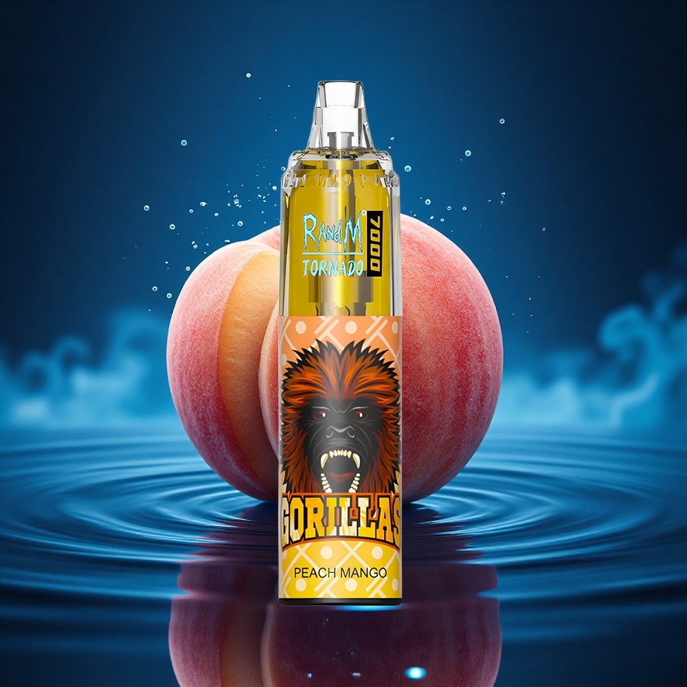 RandM Fumot Tornado 7000 Puffs Durazno Mango Tipo-C Luz RGB
