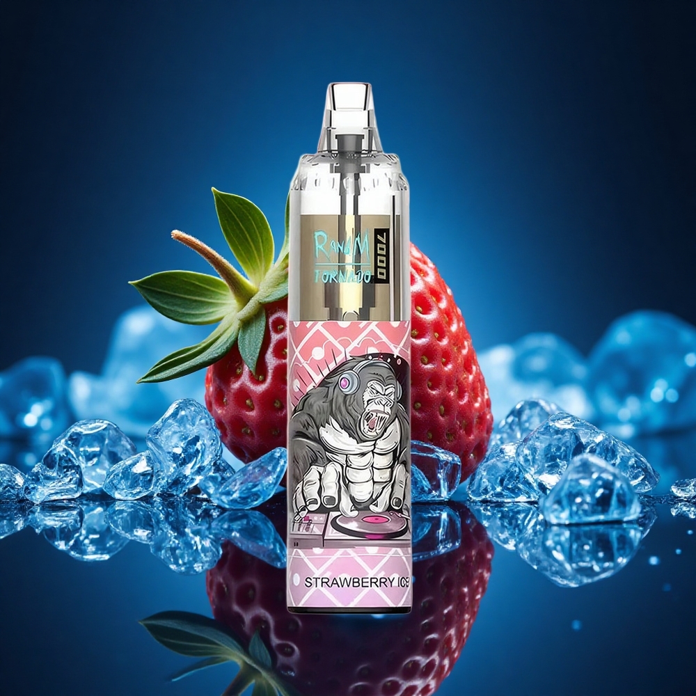 RandM Fumot Tornado 7000 Puffs Fresa Helada con Coil Mesh y Luz RGB