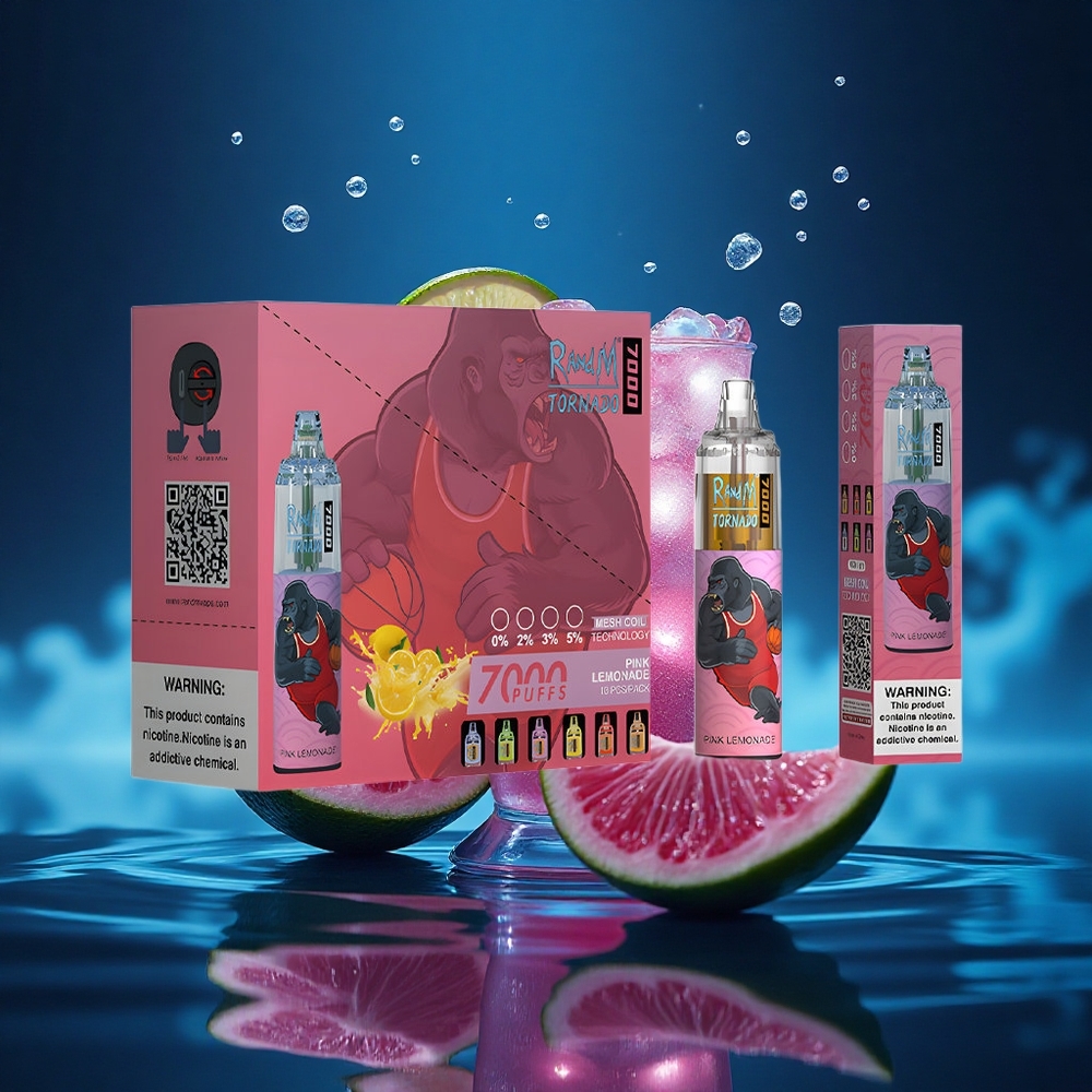 RandM Fumot Tornado 7000 Puffs Limónada Rosa 14ML Mesh Tipo-C