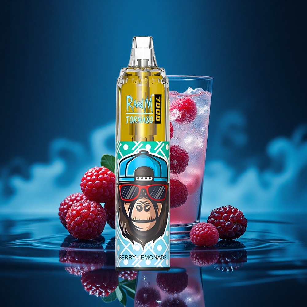 RandM Fumot Tornado 7000 Puffs Limonada de Bayas con Luz RGB y Bobina Mesh
