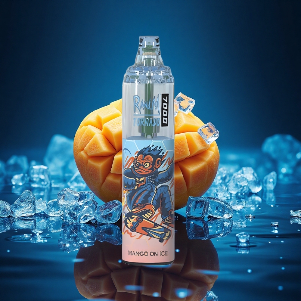 RandM Fumot Tornado 7000 Puffs Mango en Hielo con 14 ML y Luz RGB