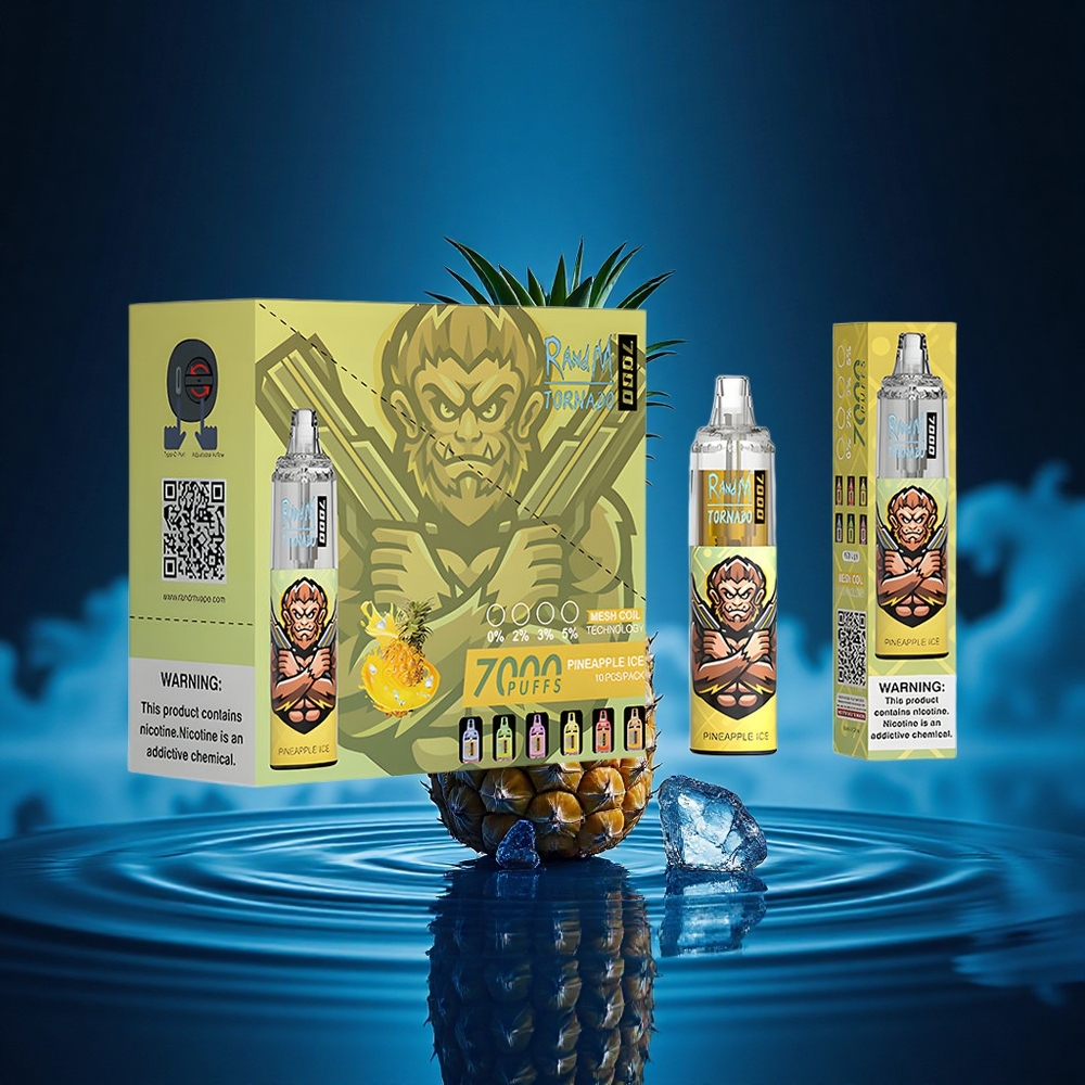 RandM Fumot Tornado 7000 Puffs Piña Hielo Tipo-C Ajustable