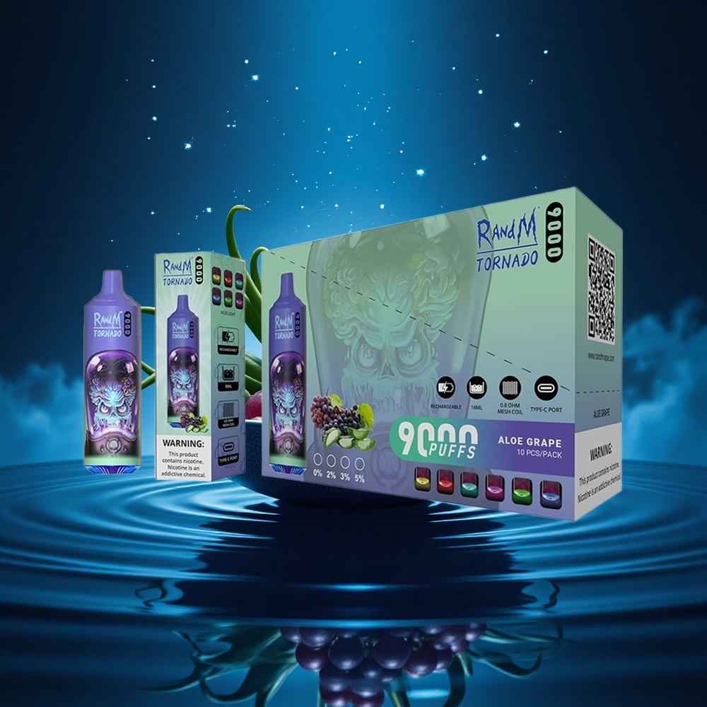 RandM Fumot Tornado 9000 Puffs Aloe Uva RGB Malla Recargable