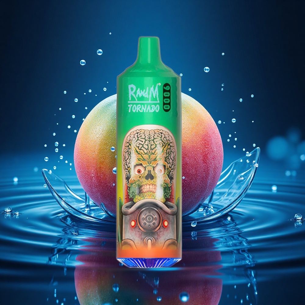 RandM Fumot Tornado 9000 Puffs Dulces del Arcoíris con Pantalla RGB y Bobina Mesh