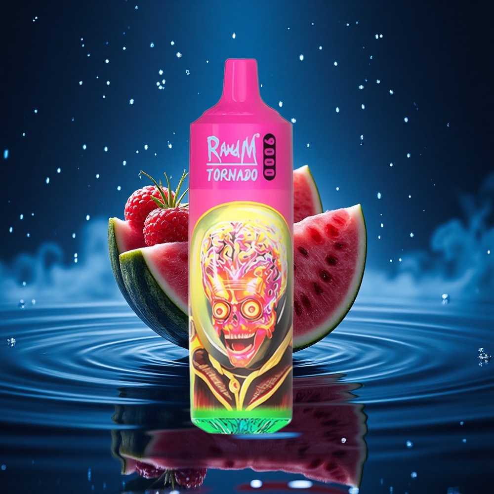 RandM Fumot Tornado 9000 Puffs Frambuesa Sandía 9000 Pufos 18 mL Pantalla RGB