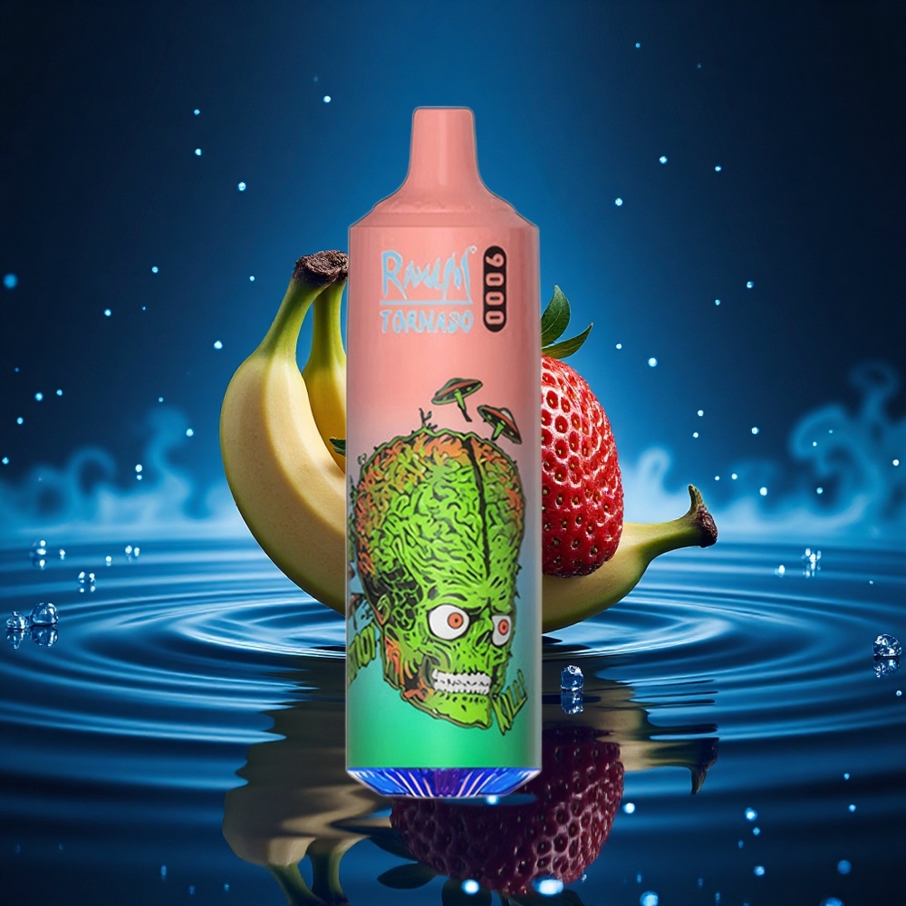RandM Fumot Tornado 9000 Puffs Fresa Plátano 9000 Puffs 18 mL Pantalla RGB