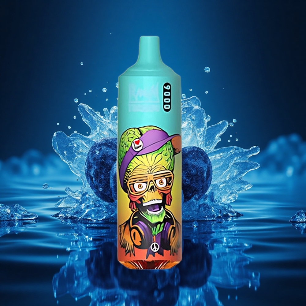 RandM Fumot Tornado 9000 Puffs Helado Azul Delicioso con Pantalla RGB y Bobina Malla