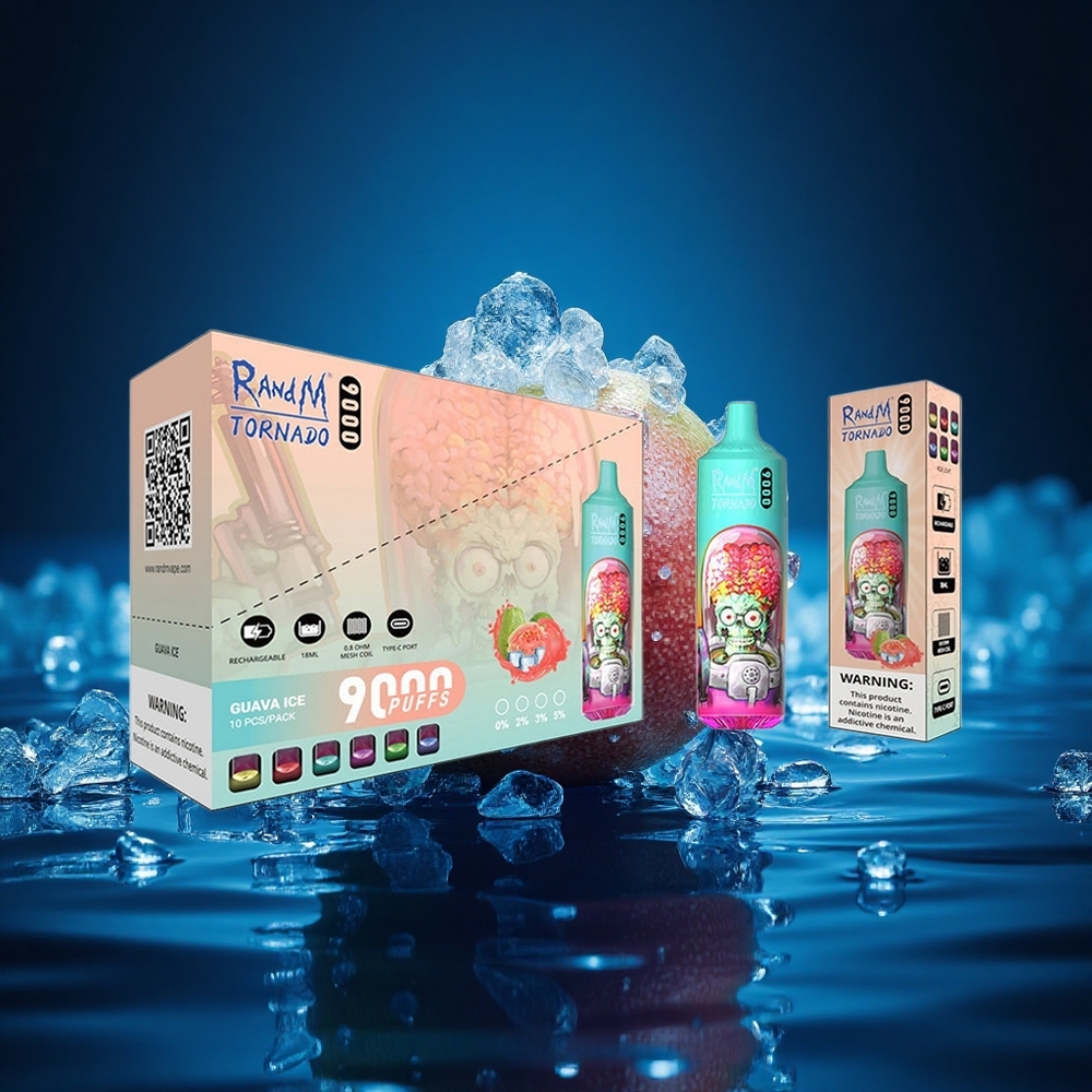 RandM Fumot Tornado 9000 Puffs Helado de Guayaba con Pantalla RGB y Bobina Mesh