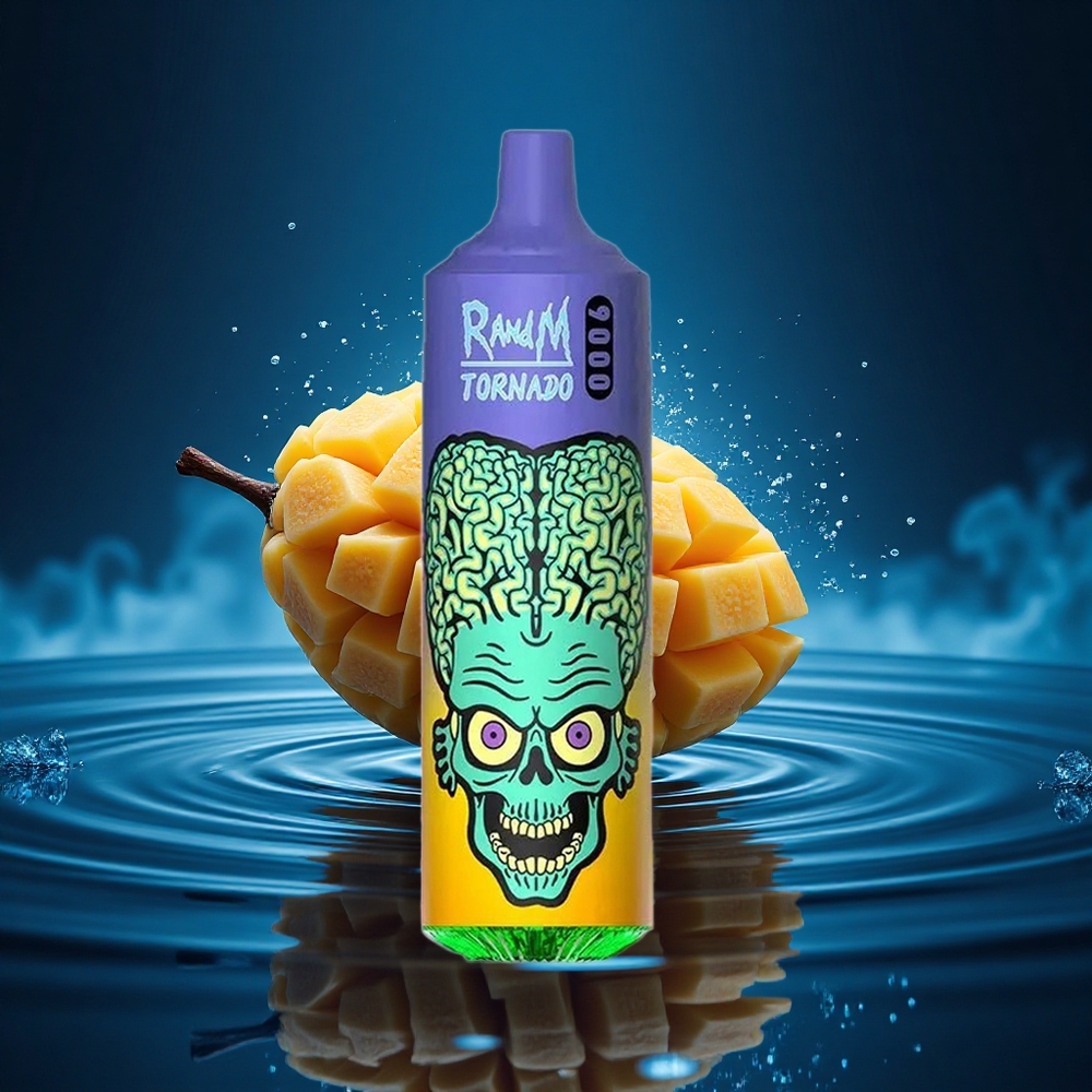 RandM Fumot Tornado 9000 Puffs Mango Paja 9000 Puffs 18 mL Pantalla RGB