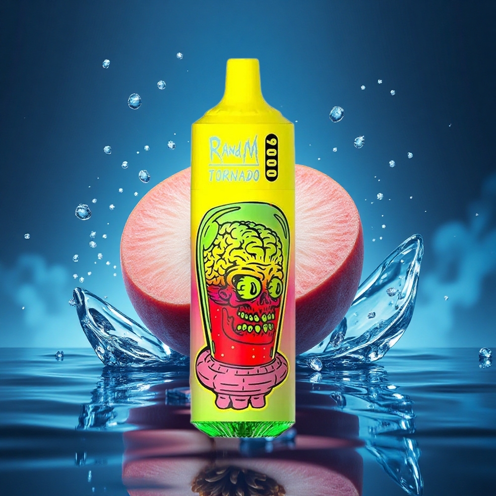 RandM Fumot Tornado 9000 Puffs Melocotón de Verano Helado con 18 mL y Bobina de Malla