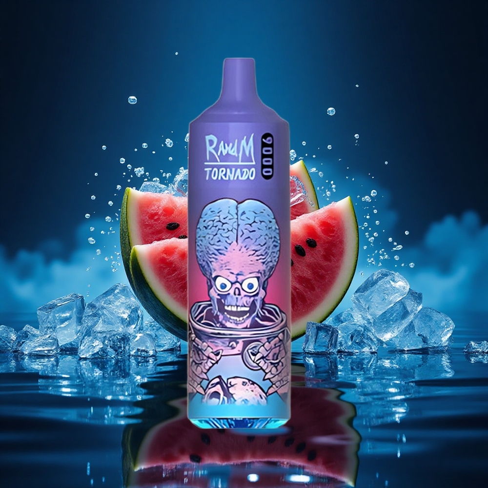 RandM Fumot Tornado 9000 Puffs Sandía Brazz Hielo 9000 Recargable Malla