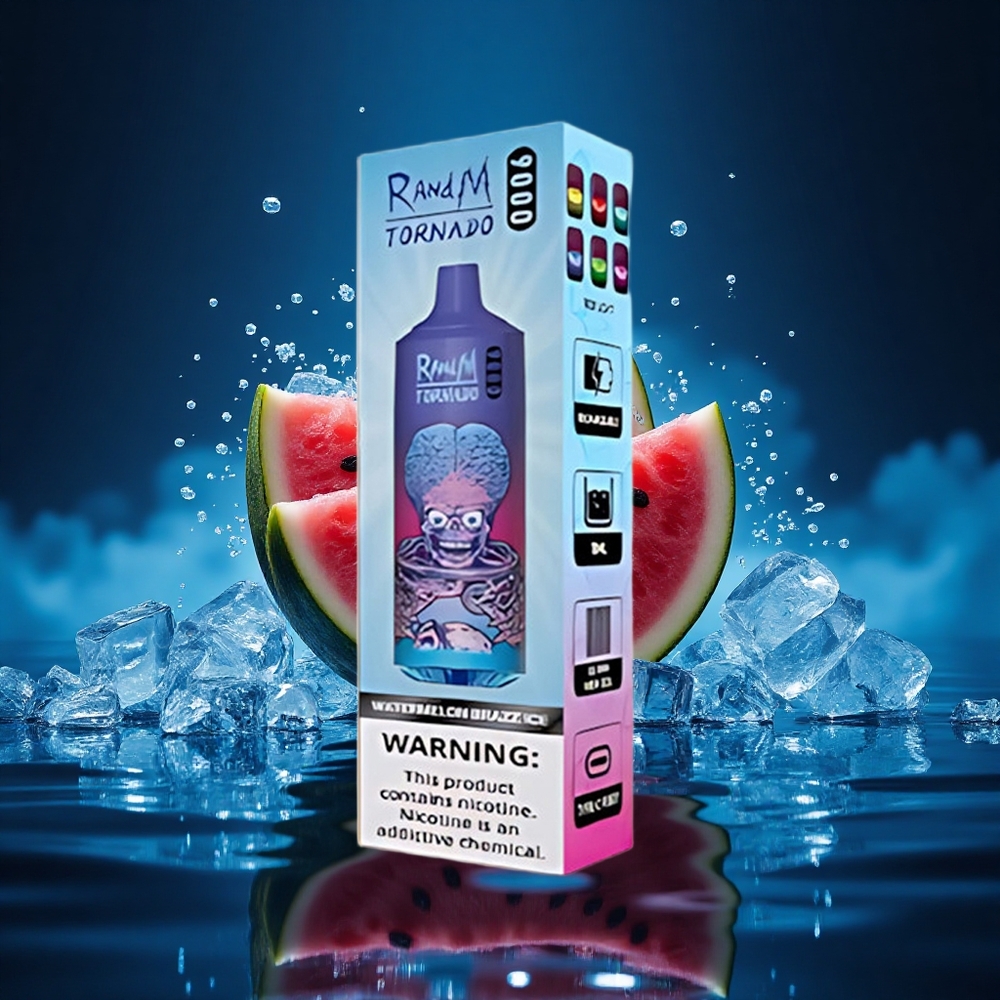 RandM Fumot Tornado 9000 Puffs Sandía Brazz Hielo 9000 Recargable Malla