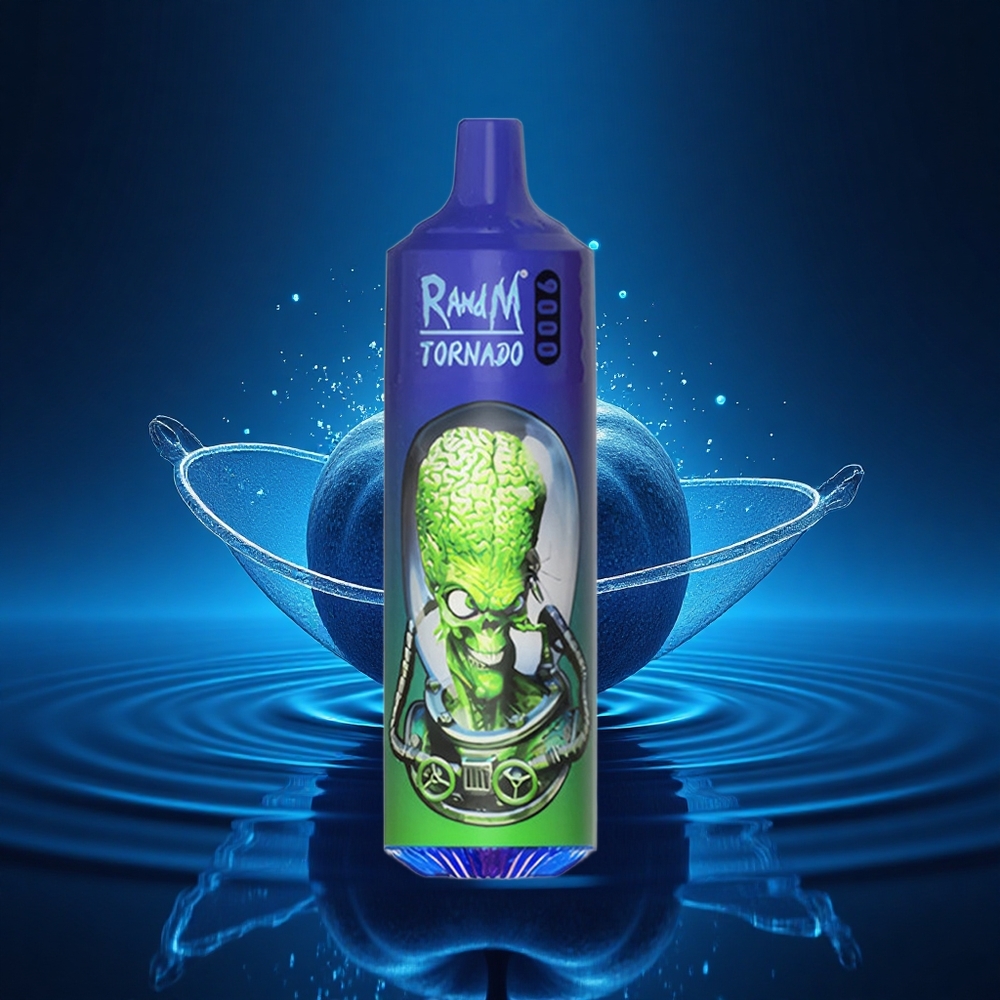 RandM Fumot Tornado 9000 Puffs Señor Azul 18mL Pantalla RGB