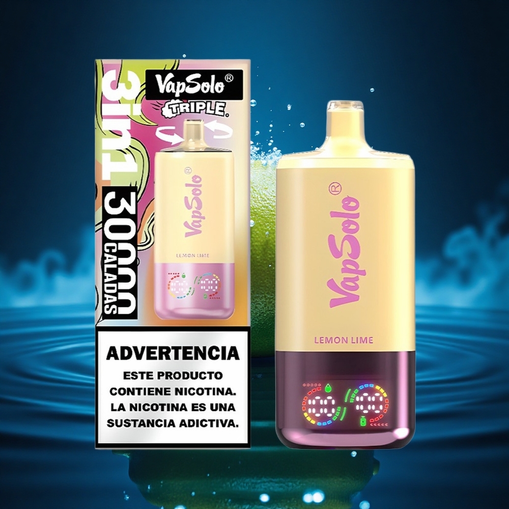 Vapsolo Triple 30000 Puffs Lima Limón Triple 40ml Tipo-C