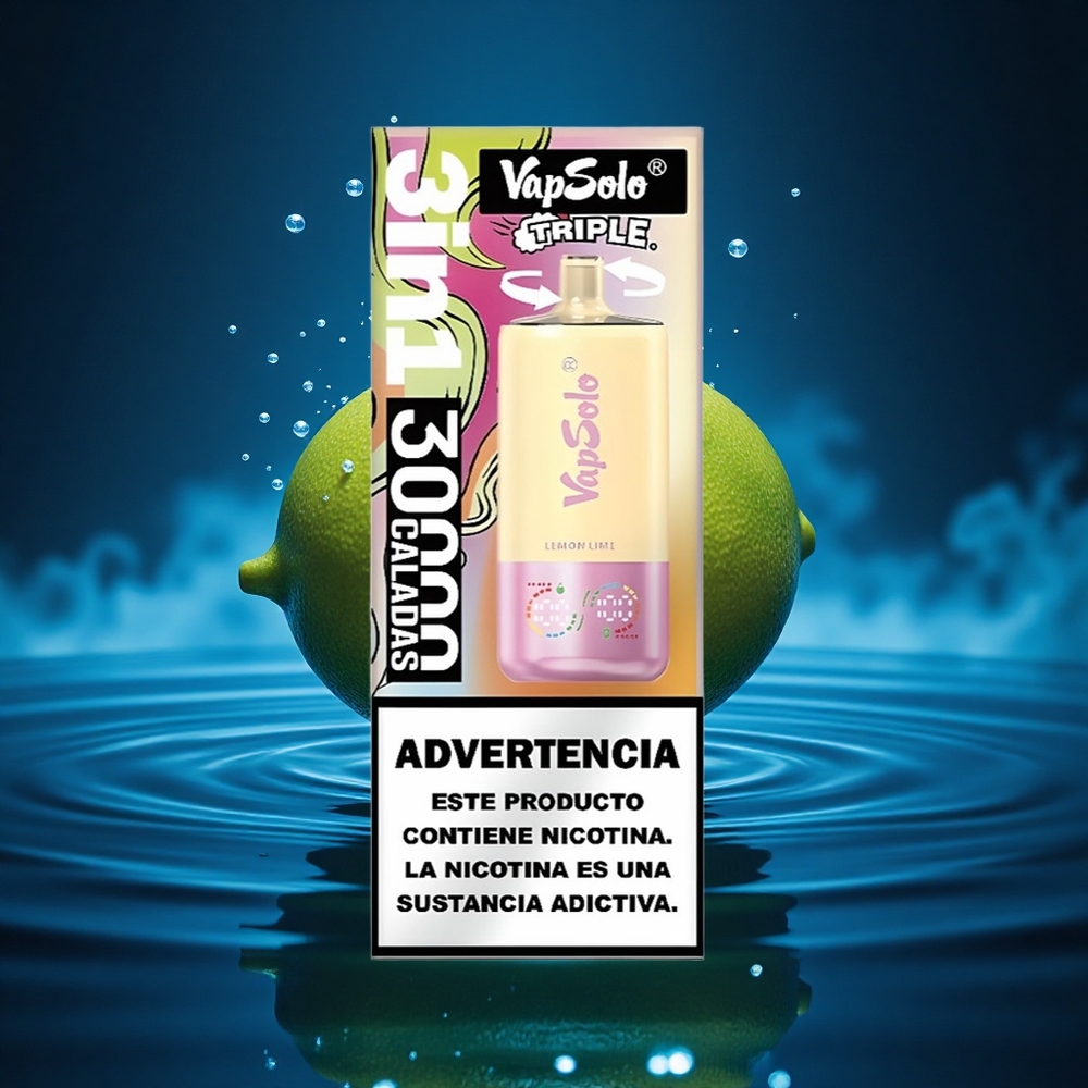 Vapsolo Triple 30000 Puffs Lima Limón Triple 40ml Tipo-C
